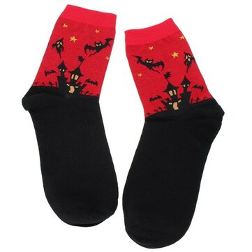 Cute Women Cartoon Cotton Socks Halloween Couples Medium Stockings